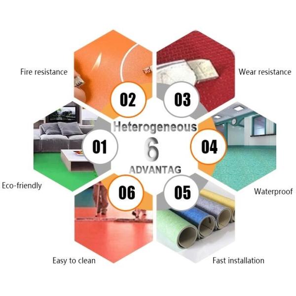 GB 8624 - 1997 UV Coating Homogeneous Vinyl Sheet Flooring 1.8mm