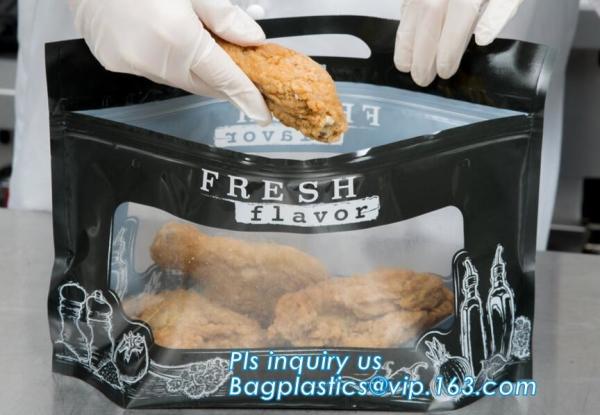 Resealable Rotiserrie Chicken pouch Bags, Anti Fog, Grill, Oven, Roasted, Hot meat Bag Packing With Window