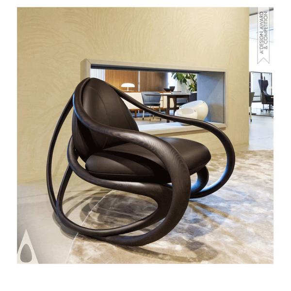 Black Walnut Recliner Armchair Balcony Lazy Chair Leisure Solid Wood Chair