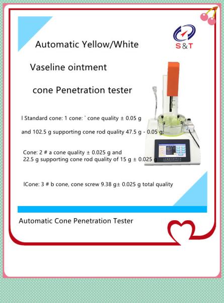 Pharmaceutical Testing Instruments Automatic Vaseline Ointment Cone Penetration Tester