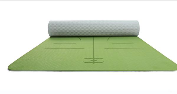 TPE Non-Slip Yoga Mat 6mm Eco-Friendly And Tasteless Fitness & Workout Mat with Body Alignment System For Yoga, Pilates