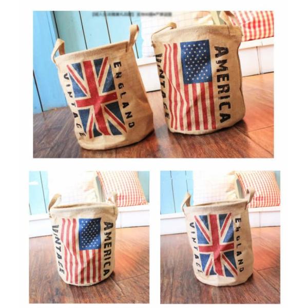 Panier sale de seau de vêtements de tissu de coton de blanchisserie de panier d'enfants pliables imperméables de bébé