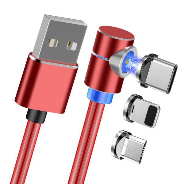Multi Colored Magnetic Phone Charger , Magnetic Usb C Cable 3 In 1 Connectors