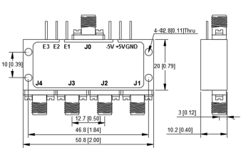 0.5 до 26 ГГц SP4T Absorptive PIN Diode Switch