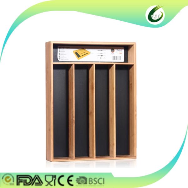 Natural Color Bamboo Kitchen Supplies Wooden Cutlery Inserts For Kitchen Drawers
