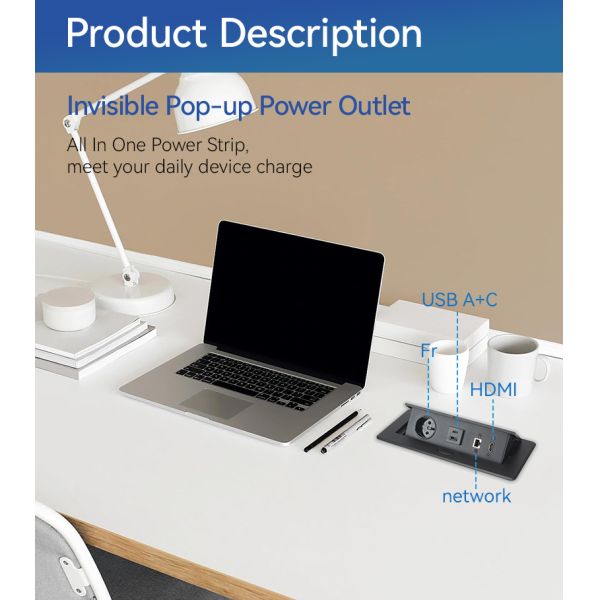 French Recessed Pop Up Electrical Kitchen Counter Sockets Tabletop Outlet