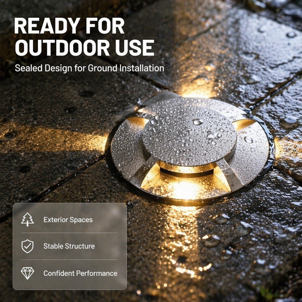 Quad Emission Outdoor Ground Spotlights 12W CREE COB 4 Aperture Driveway Lighting