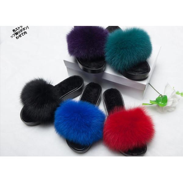 Крытый на открытом воздухе реальный размер тапочек 35-44 меха Фокс с ОЭМ платформы скольжений