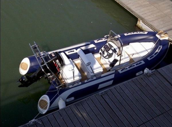 Orca Hypalon Tender Small Rib Boat Dark Blue Chemical Resistance With 316 SS Light Arch