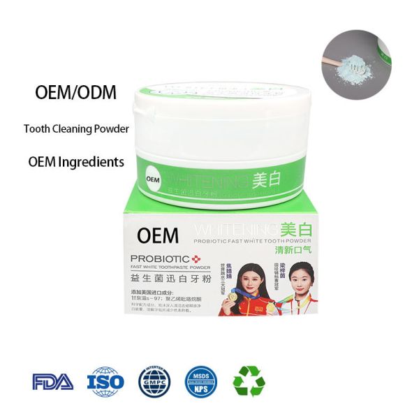 Wholesale Customized 7 Days White Probiotic Organic Mint Flavour Tooth Whitening Multi-Purpose Teeth Whitening Accessories