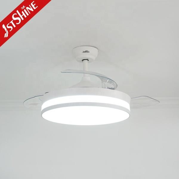 Ventilador de teto LED de vento padrão com lâminas PC retráteis e função de ar condicionado
