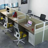 Materiais modernos de alumínio para estação de trabalho para 4 pessoas com divisória