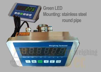 Green LED Waterproof Weighing Scale Indicator / A304 Stainless Steel Bench Scale Indicator