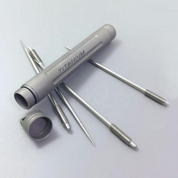 Nitridized Rainbow Color Titanium Toothpick Holder Outdoor Accessory ISO9001