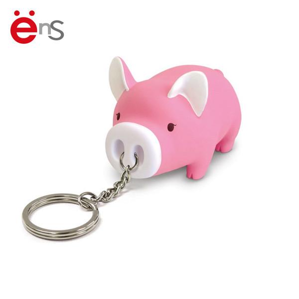 Pig Shaped Promotional Plastic Keychain 3D For Gift Non Phthalate Pvc Material