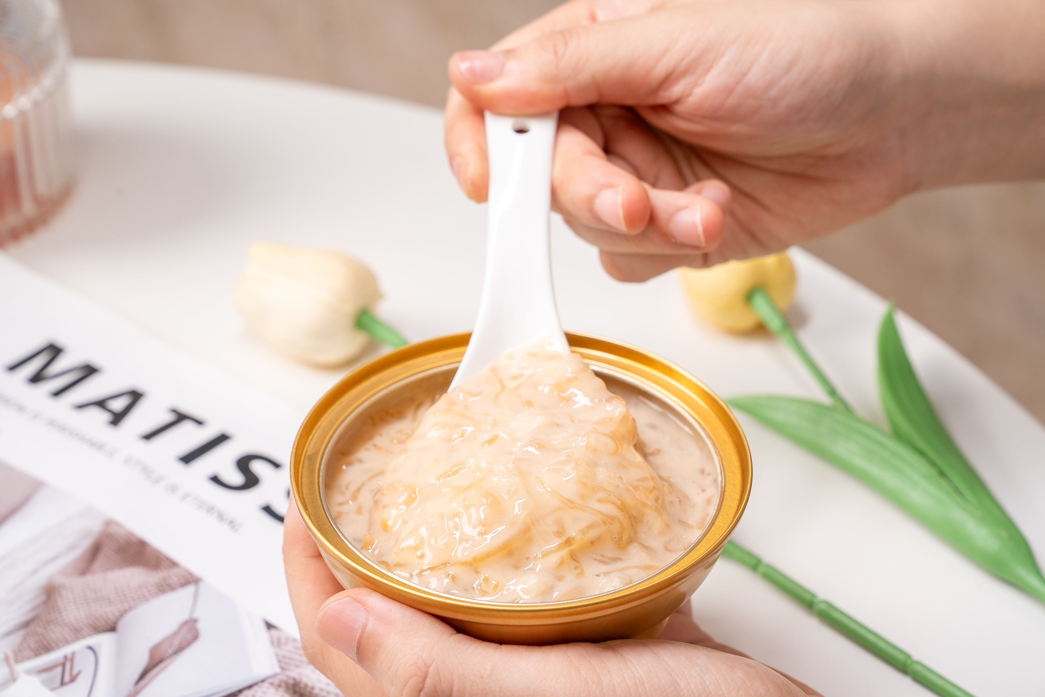 Soy Milk Coconut Elixir Bird's Nest Porridge High Protein Low Sugar Instant Nourishing Breakfast Congee