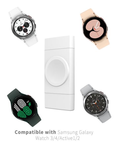 Mini Dual Interface Wireless Watch Charger for Samsung Galaxy Watch Apple IWatch Overcharge Protection