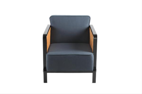 Linen Fabric Caned Back lounge Chairs Luxury Star Hotel Furniture