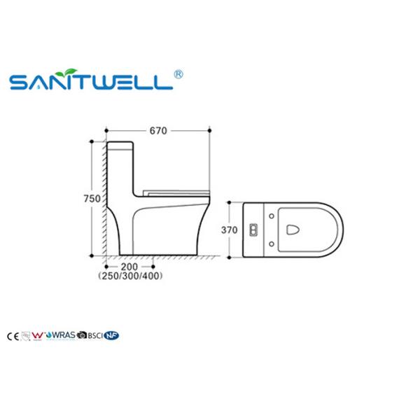 Retrete de cerámica de la marca de Siphonic del WC de la máquina de enjuague lateral sanitaria famosa del agua