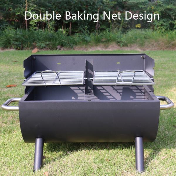 Easy Assembly Double Layer Charcoal Grill for Home Outdoor Barbecues Camping Traveling
