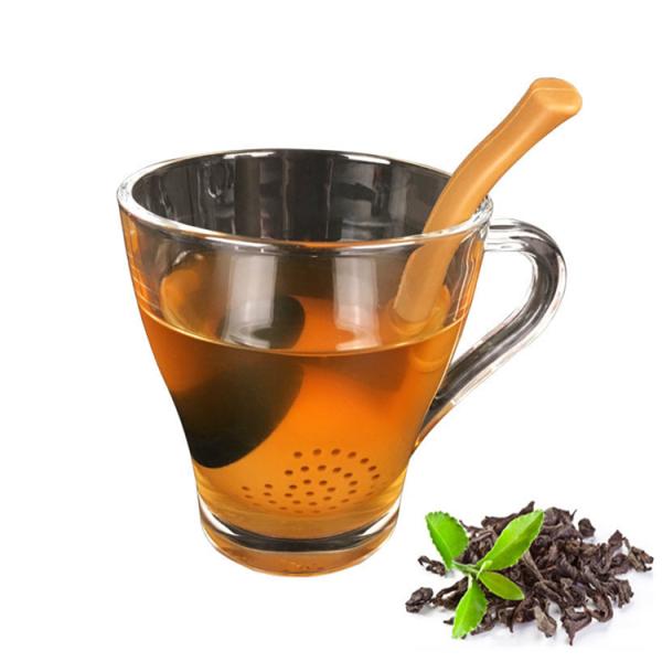 2018 New Promotional Gift Fancy Funny Unique Silicone Tobacco Pipe Shape Green Coffee Tea Bag Tea Infuser