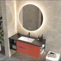 gabinete de cuarto de baño rojo de la vanidad de la madera del buen de la madera contrachapada gabinete de la melamina ISO9001