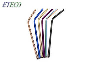 Outdoor Picnics Colorful Stainless Steel Drinking Straws Easy Cleaning