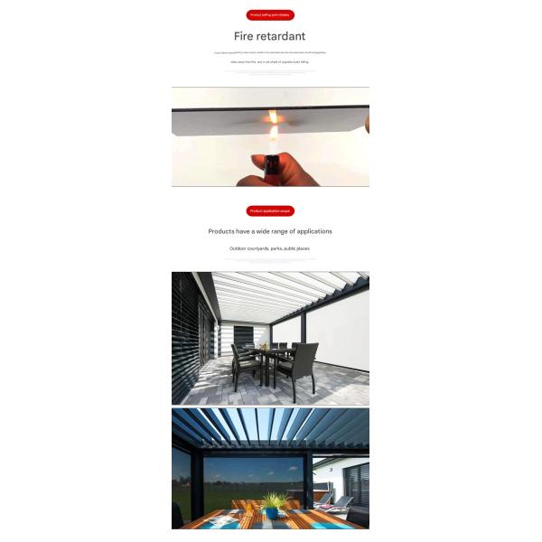 Outdoor Garden Villa Courtyard Pavilion with Louver Turning Aluminum Alloy Veneer Roof Pergola