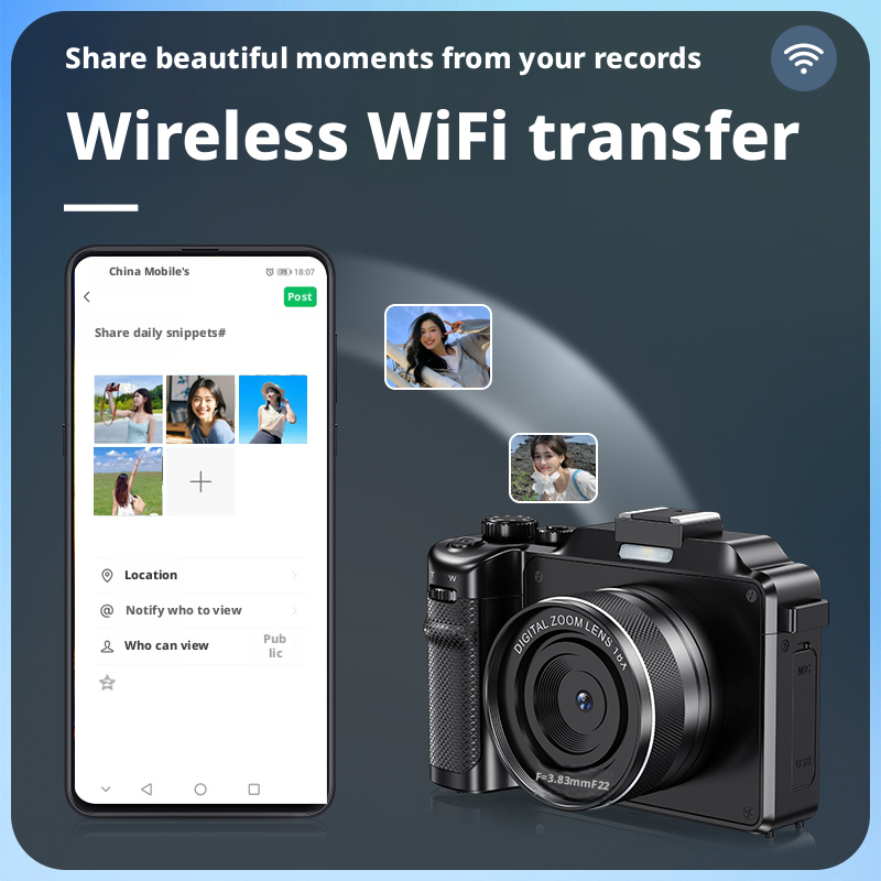 Beginner Vlogging Camera with 18X Zoom Anti Shake and 8 Filter Modes CCD Style Camera with 3.0 Inch Display