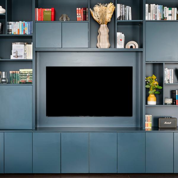 Modern TV Stand Matte Black TV Bench Living Room Lacquer TV Cabinet