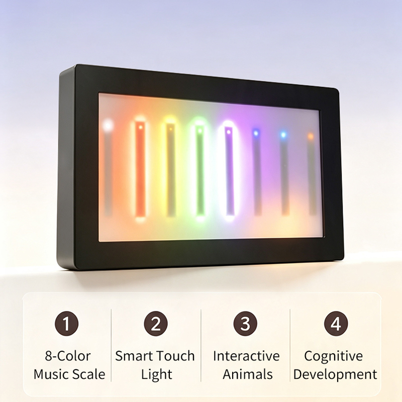 Kids Early Education Musical Piano Board – 8-Color Touch-Sensitive Interactive Wall Panel with Piano & Animal Sounds