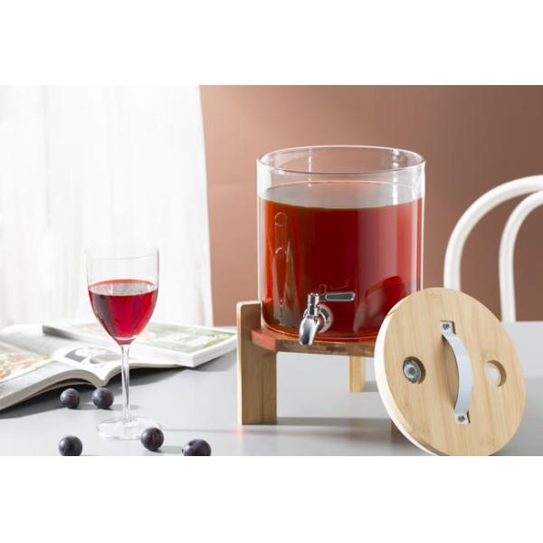 5L Lead Free Borosilicate Glass Beverage Jar Drinking Dispenser For Banquet