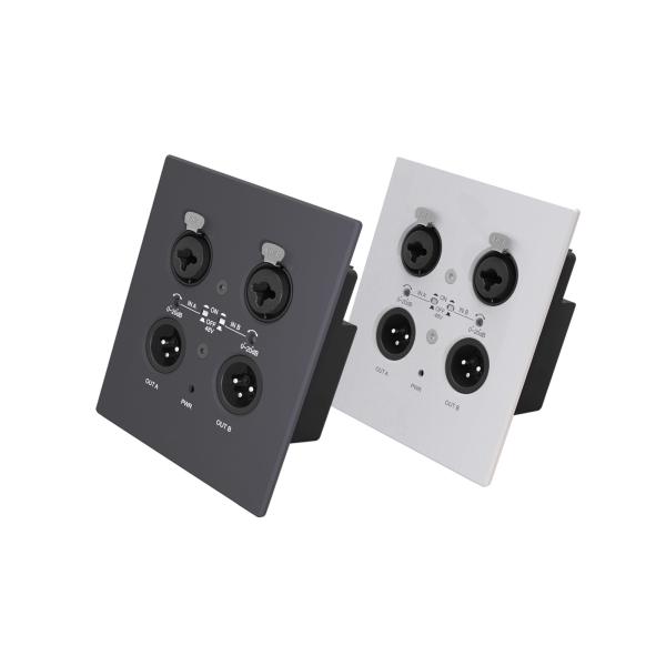 Audio Transimission XLR Wall Plate , 2 Channel Audio Interface