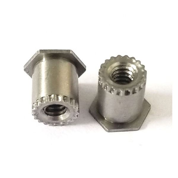 Metric Stainless Steel Annular Serrated Rivet Stud Hex Head Fully Threaded Polished
