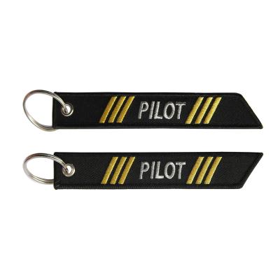 Double Side Embroidered Key Tags  Customized   ID With Metal Ring