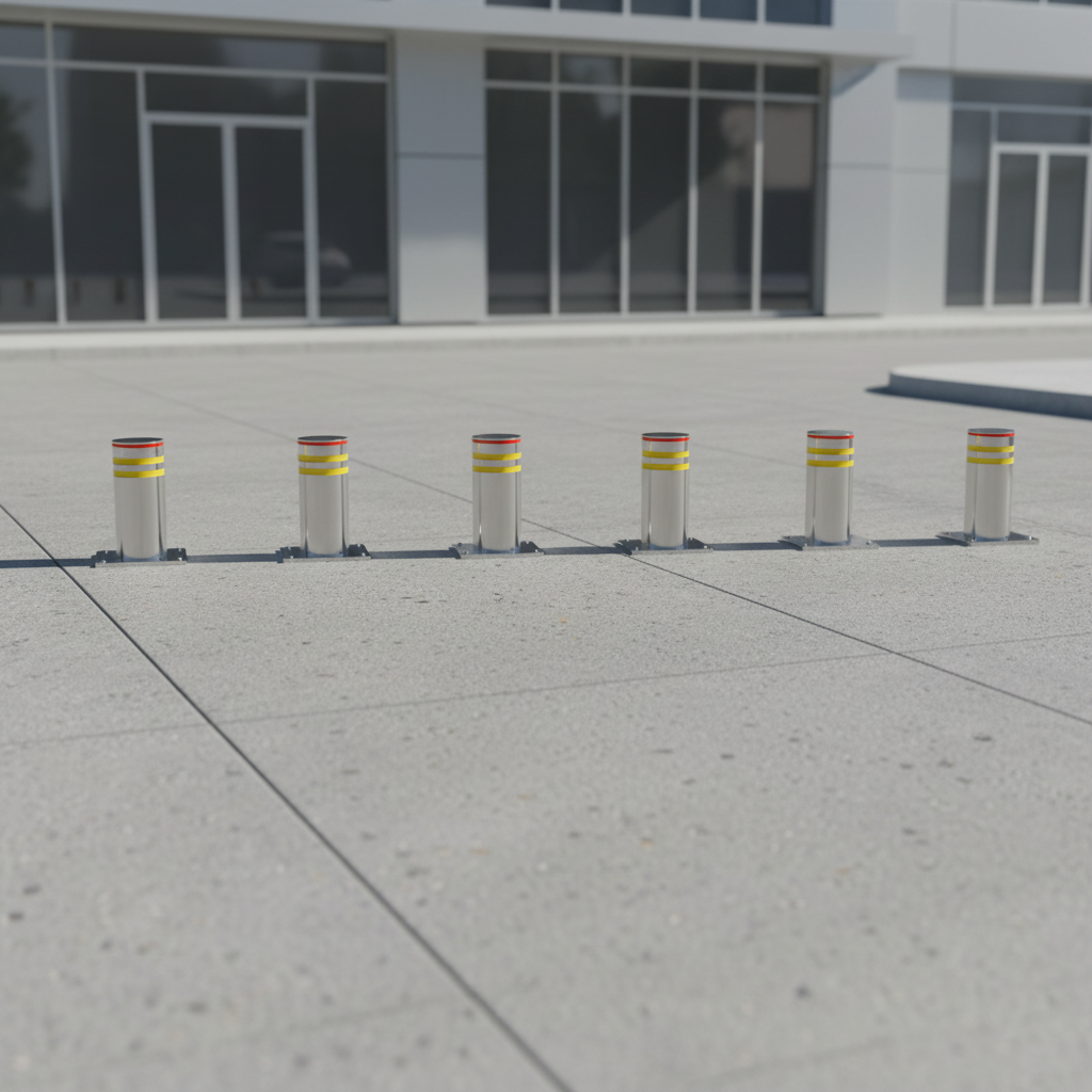220V Electric Driveway Bollards with 219mm Diameter and IP68 Waterproof for Secure Vehicle Access Control