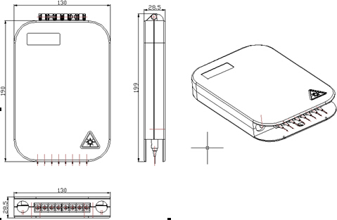 Fiber Optic Termination Box with 1x8 PLC Splitter for FTTH Indoor Wall Mounted