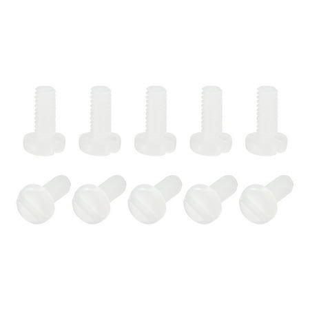 Nylon Machine Screws, M2x5mm Slotted Pan Head Fasteners Bolts