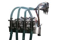 4 têtes Pneumatique machine de remplissage de liquide d'emballage pour le shampooing à base d'huile de boisson