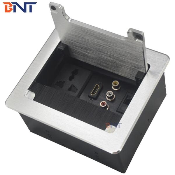 BNT ROHS certification dustproof desktop cable cubby with RJ45/RCA aluminum built in multifunctional meeting room desk s