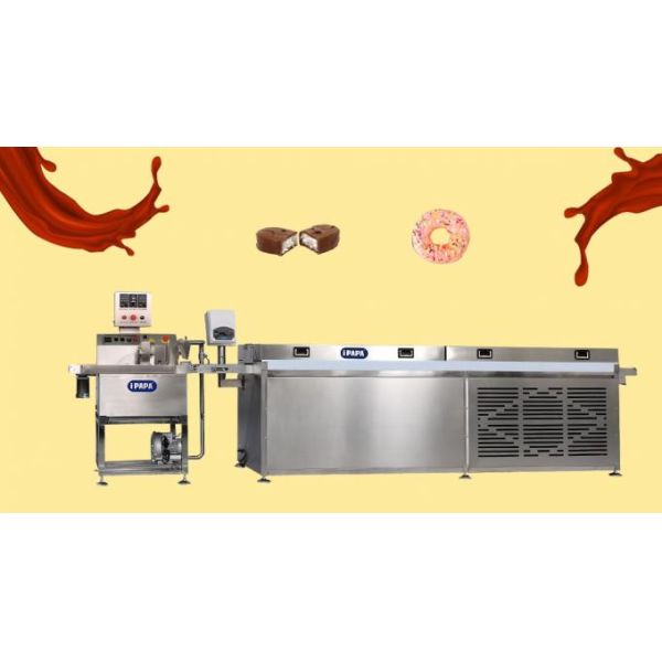 Stainless Steel 304 Chocolate Enrobing Machine with 220V Single Phase and Long Service Life