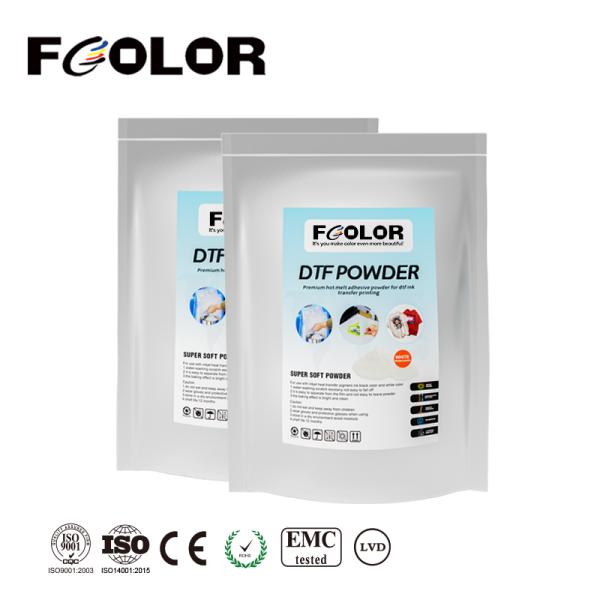FCOLOR Hight Quality  White DTF Hot Melt Adhesive 100% TPU PET Transfer Film Transfer Powder for DTF White Ink Transfer Film