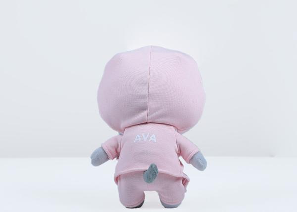 Pink / Grey Cat Soft Toy , Dressup Cotton Stuffed Animals For Decoration