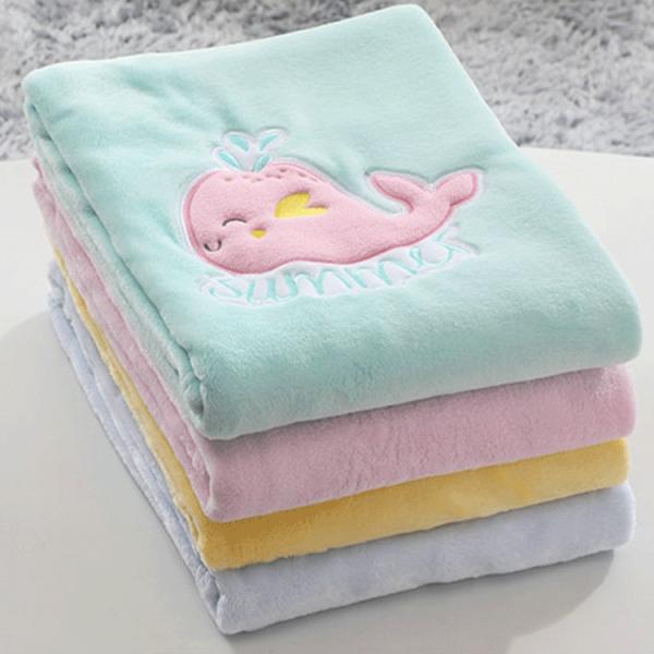 Microfiber Soft Newborn Blanket Breathable Embroidery Super Soft Fleece Throw Blanket