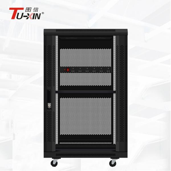 18U Mobile Server Rack 600 X 600mm  Powder Coating Surface Finish Adjustable Feet