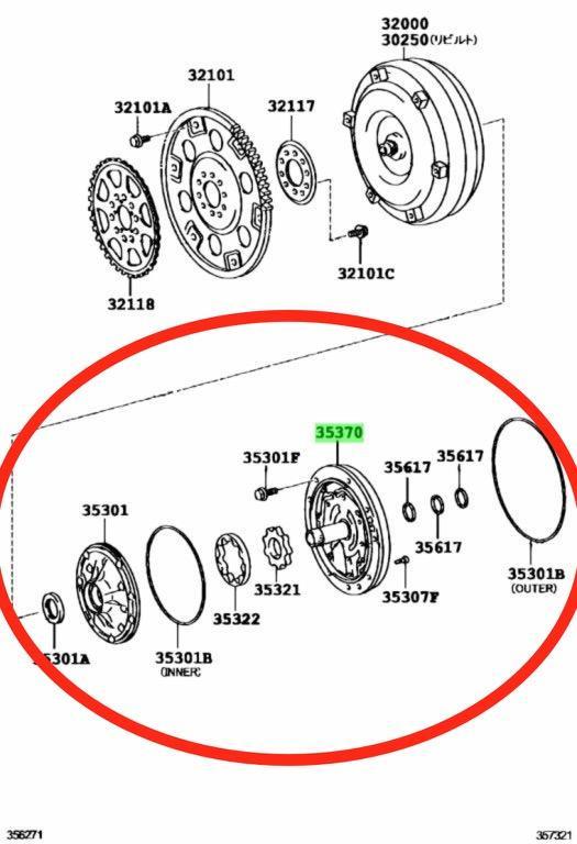 AB60F Transmission Oil Pump 353700C020 for Toyota Land Cruiser 5.7L Automatic Transmission Parts