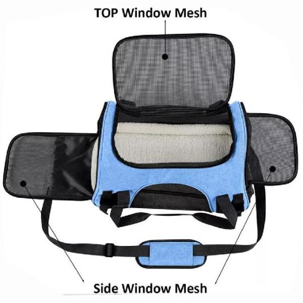 Oxford Nylon Pets Travel Bags With Safety Inner Leash