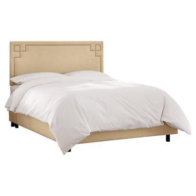 french style antique king upholstered linen velvet fabric wooden frame reproduction classic design bed beds headboard