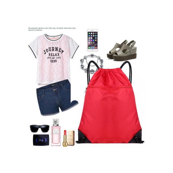 210d Polyester Drawstring Bag , Custom Drawstring Backpack Multi - Function