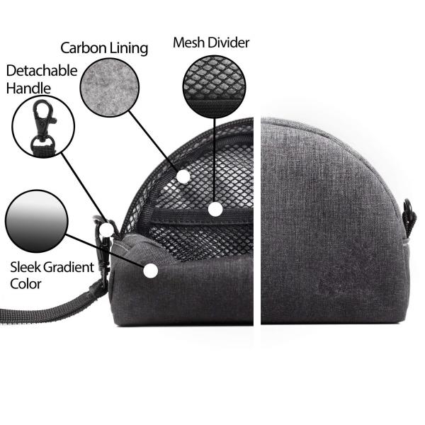 Detachable Handle Smell Proof Pouch / Odorless Bags For Weed 6.5